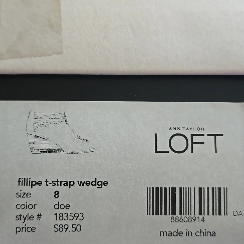 NEW Ann Taylor Loft Tan Strappy Wedge Sandals 8